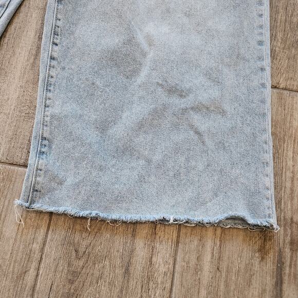 Juicy Couture Wide Leg Denim Overalls Womens 3X Light Wash Raw Hem Logo Retro - Picture 12 of 14